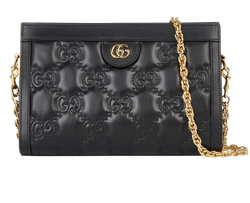 GG Matelasse Crossbody, Black, Leather, DB, S, 4*